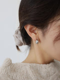 Gold and silver peas earrings silver commuter earrings earrings female simple atmosphere everyday versatile small HZ1022