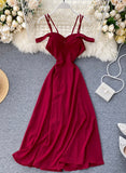 Simple A line off shoulder dress fashion dress HZ1022
