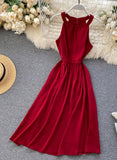 Simple A line sleeveless summer dress fashion dress HZ1022