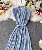 Simple V-neck dress sleeveless dress HZ1022