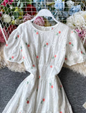 Cute loose white embroidery dress HZ1022