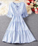 Cute A line dress short sleeve dress summer dress HZ1022