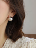 Gold Textured French Earrings Niche Design High-end Light Luxury Temperament Versatile Metal Earrings for Women HZ1022