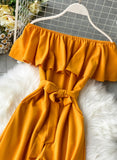 Stylish off shoulder jumpsuit women's jumpsuit HZ1022
