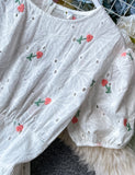 Cute loose white embroidery dress HZ1022