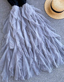 A line v neck tulle dress fashion dress HZ1022