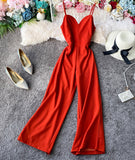 Simple sleeveless jumpsuit wide leg jumpsuit HZ1022
