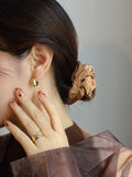Gold and silver peas earrings silver commuter earrings earrings female simple atmosphere everyday versatile small HZ1022