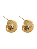 Gold Textured French Earrings Niche Design High-end Light Luxury Temperament Versatile Metal Earrings for Women HZ1022