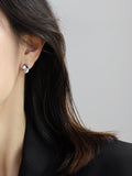 Simple niche design three-dimensional geometric origami earrings temperament earrings high-end earrings silver needles HZ1022