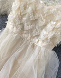 Champagne tulle sequins dress summer dress HZ1022