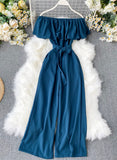 Stylish off shoulder jumpsuit women's jumpsuit HZ1022