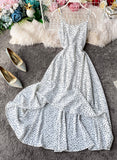 Cute A line polka dot dress summer dress HZ1022