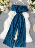 Stylish off shoulder jumpsuit women's jumpsuit HZ1022