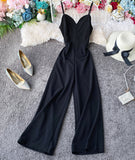 Simple sleeveless jumpsuit wide leg jumpsuit HZ1022