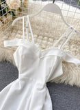 Simple A line off shoulder dress fashion dress HZ1022