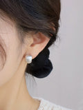 Frosted adzuki Doudou French niche earrings women's ins style high-end sense simple and versatile earrings temperament earrings HZ1022