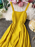 Simple A line backless dress fashion girl dress HZ1022