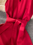 Pink A line chiffon halter dress summer dress HZ1022