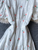 Cute loose white embroidery dress HZ1022