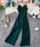 Simple sleeveless jumpsuit wide leg jumpsuit HZ1022