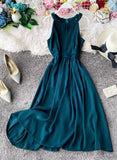 Red A line sleeveless summer dress fashion dress HZ1022