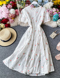Cute loose white embroidery dress HZ1022