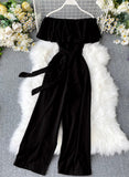 Stylish off shoulder jumpsuit women's jumpsuit HZ1022