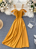 Simple A line off shoulder dress fashion dress HZ1022