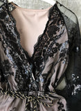 A line v neck sequins long sleeve dress HZ1022