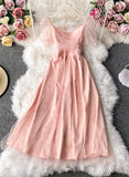 Pink tulle short dress summer dress HZ1022