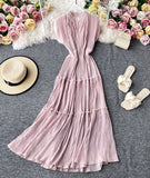 Simple V-neck dress sleeveless dress HZ1022
