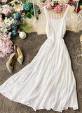 Simple A line backless dress fashion girl dress HZ1022