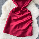 Simple Satin Short Dress, Fashion Dress HZ1022