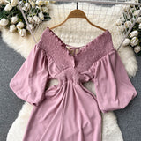 Stylish V-neck Long Sleeve Jumpsuits HZ1022