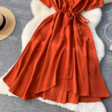 Lovely V-neck Short Dress, A-line Girl Fashion Dress HZ1022