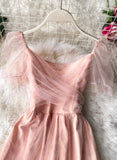 Pink tulle short dress summer dress HZ1022