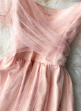 Pink tulle short dress summer dress HZ1022