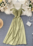 Simple A line off shoulder dress fashion dress HZ1022
