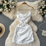 Simple Satin Short Dress, Fashion Dress HZ1022