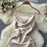 Simple Satin Short Dress, Fashion Dress HZ1022