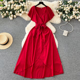 Cute V-neck Dress, A-line Fashion Dress HZ1022