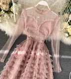 Stylish A Line Long Sleeve Dress HZ1022