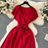 Cute V-neck Dress, A-line Fashion Dress HZ1022
