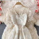 Cute Lace Short A Line Dress Fashion Dress HZ1022