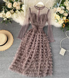 Stylish A Line Long Sleeve Dress HZ1022