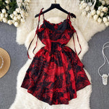Red A-line Short Dress, Fashion Dress HZ1022