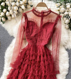 Stylish A Line Long Sleeve Dress HZ1022
