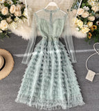 Stylish A Line Long Sleeve Dress HZ1022