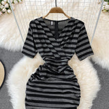 Sexy V Neck Short Dress Fashion Dress HZ1022